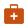An orange doctor bag icon